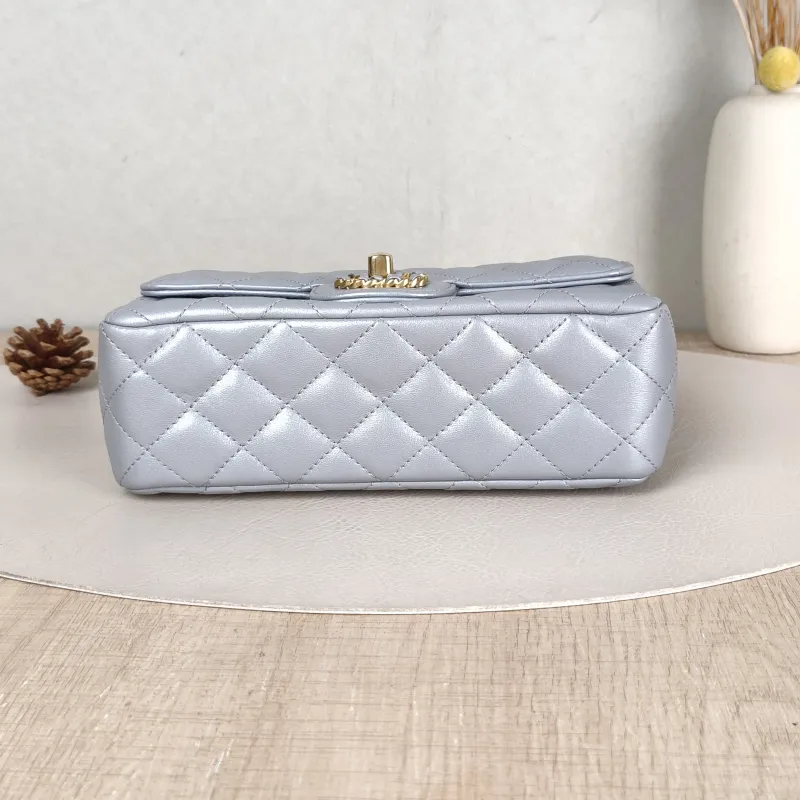 Chanel Crossbody Bag 24c mini Silver Lambskin mini 20 × 6 × 12 cm — cover view 2 of 5