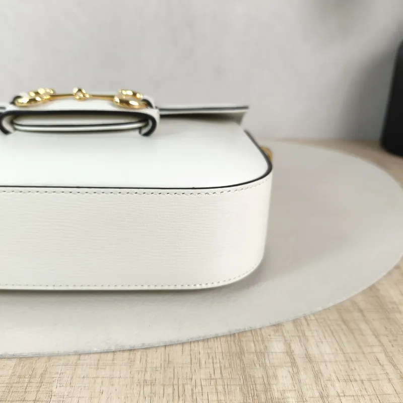 GUCCI Crossbody Bag Horsebit 1955 Horsebit Small White Calfskin Small 20.5 × 5 × 14.5 cm — detail view 4 of 13