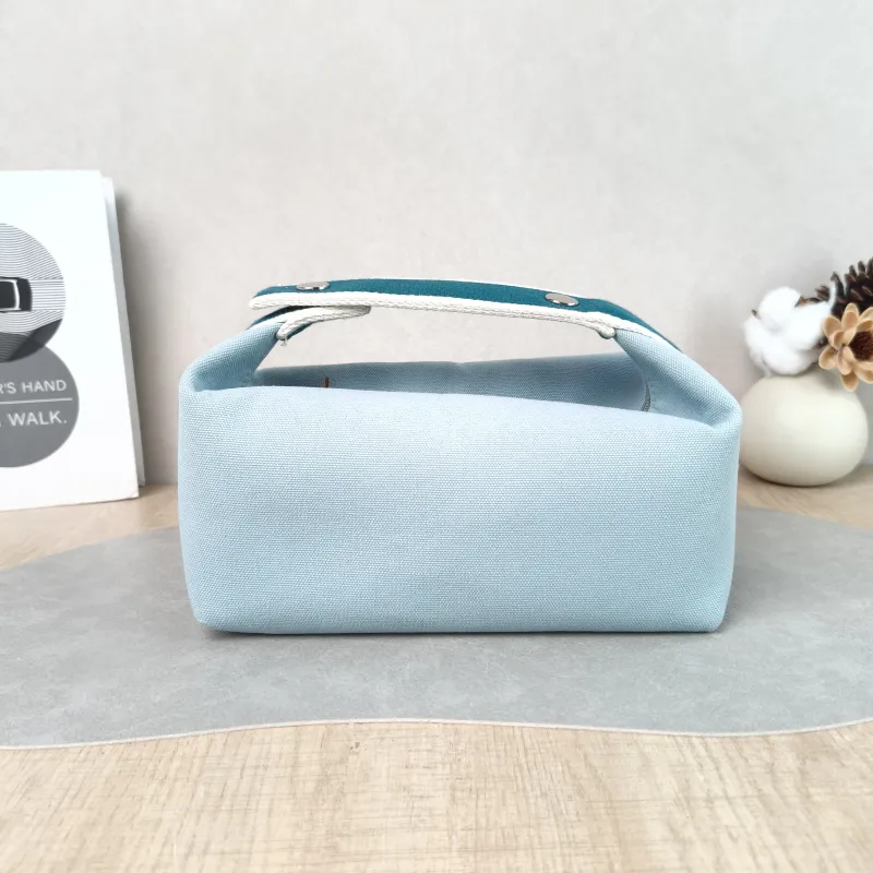 Hermès Top Handle Bag bride-a-brac Blue Canvas Small 21 × 12 × 27 cm — cover view 4 of 5