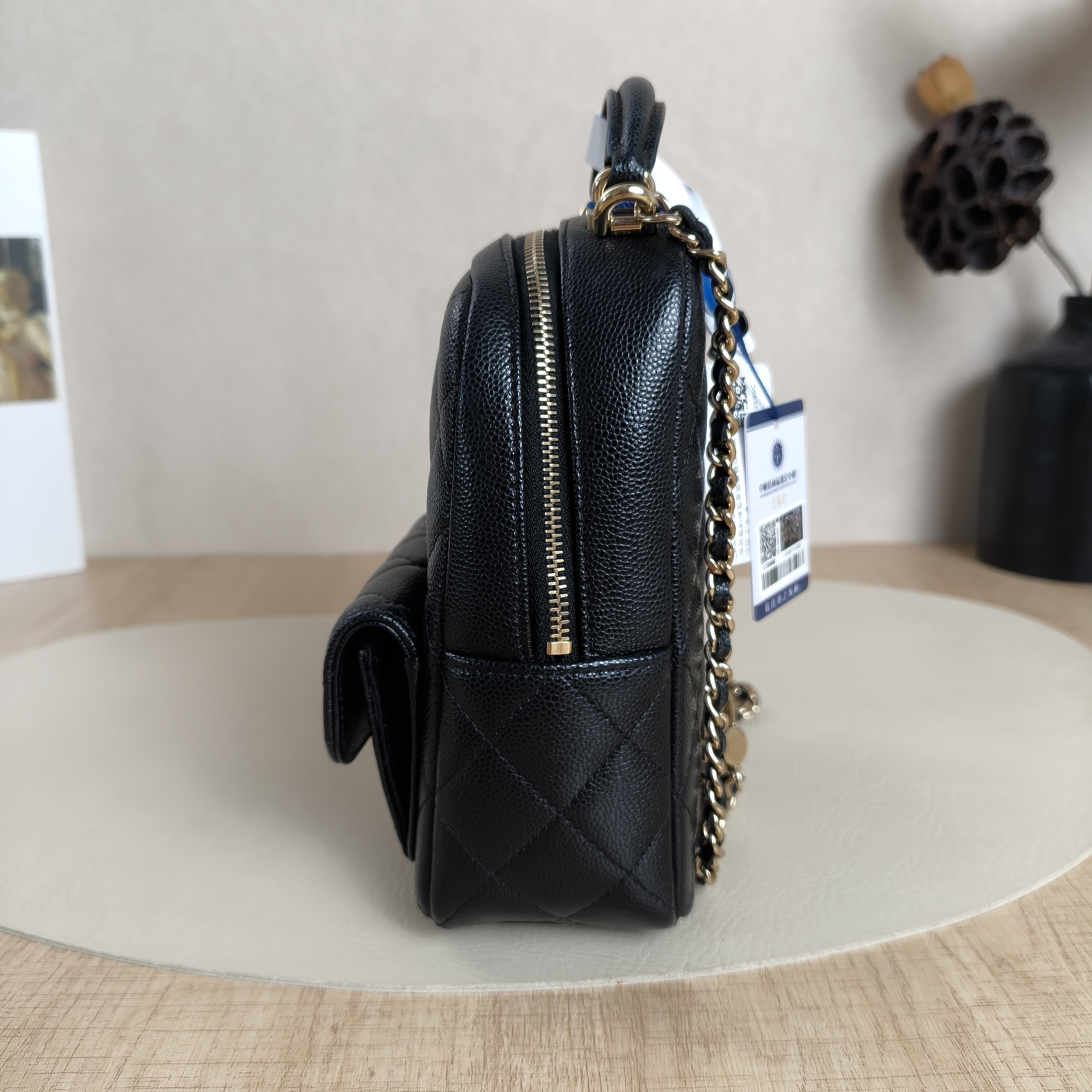 Chanel Crossbody Bag24s Mini Backpack Crossbody Bag Black Grained Calfskin One Size13 × 9 × 18 cm — cover view 5 of 11