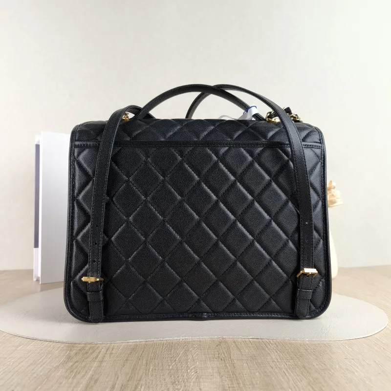 Chanel Backpack Backpack Black with Gold-Tone Hardware Grained Calfskin One Size 31 × 10 × 21 cm — cover view 3 of 5