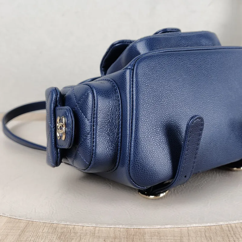 Chanel Backpack duma Navy Grained Calfskin Small 18 × 9.5 × 19 cm — detail view 14 of 15