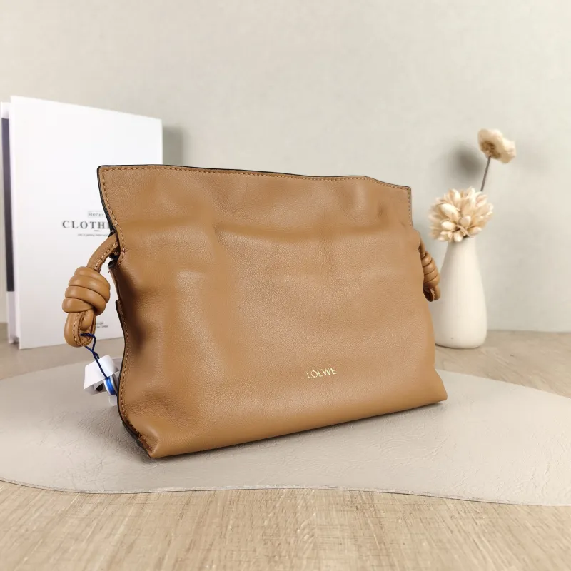 LOEWE Crossbody Bag Flamenco Brown Calfskin Mini 24 × 9 × 18 cm — cover view 4 of 5