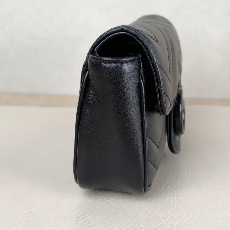 GUCCI Crossbody Bag GG Marmont So Black Marmont So Black Black CC alfskin Mini 16.5 × 5 × 10 cm — detail view 1 of 12