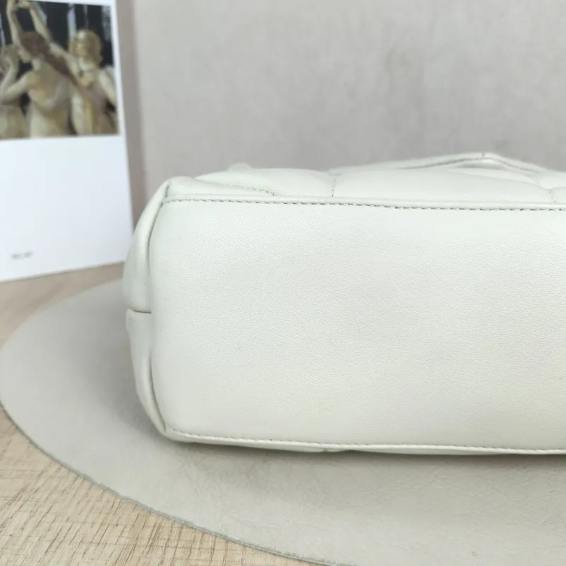 SAINT LAURENT Shoulder Bag PUFFER White Lambskin Small 29 × 11 × 17 cm — detail view 7 of 12
