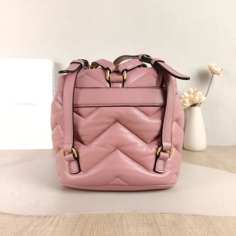 GUCCI Backpack GG Marmont Marmont Backpack Pink Lambskin Mini 20 × 11 × 19 cm — cover view 5 of 5