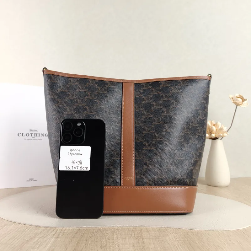 CELINE Crossbody Bag Triomphe Bucket Bag Monogram PVC Medium24 × 18 × 27 cm — cover view 5 of 5