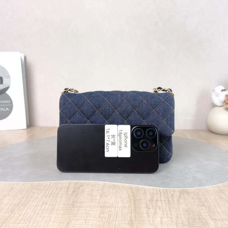 Chanel Crossbody Bag Classic Flap Large Mini CF Mini Navy mini 20 × 6 × 12 cm — cover view 3 of 5