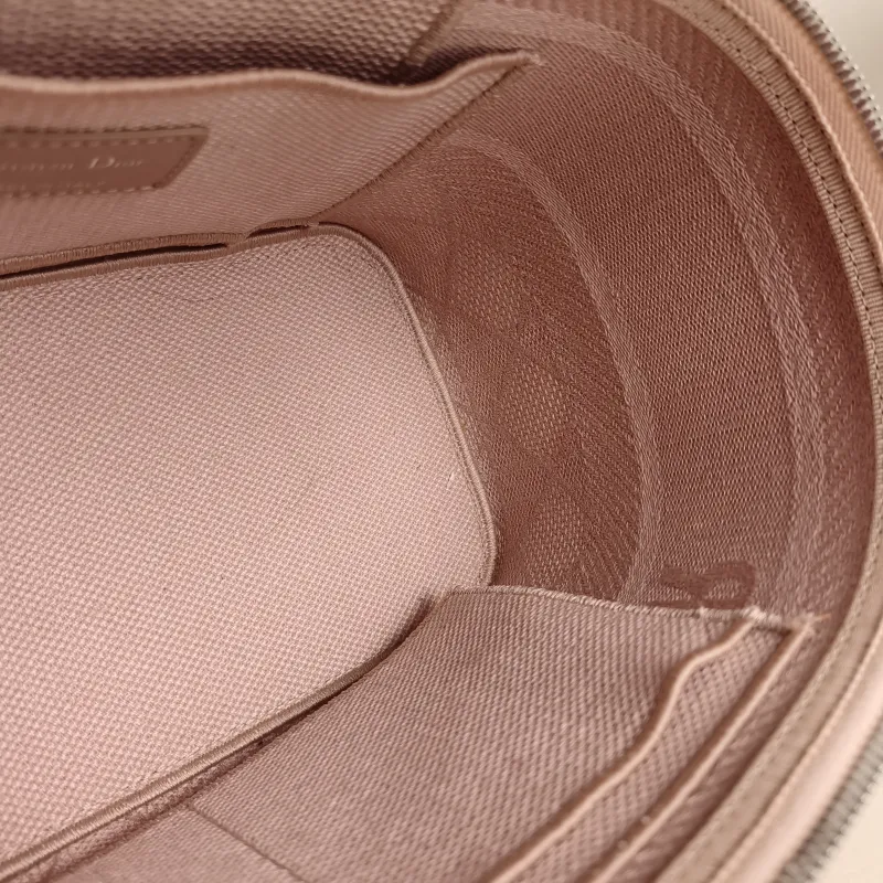 DIOR Top Handle Bag Travel Vanity Cosmetic Bag Pink Canvas Medium24.5 × 13.5 × 17 cm — detail view 5 of 12