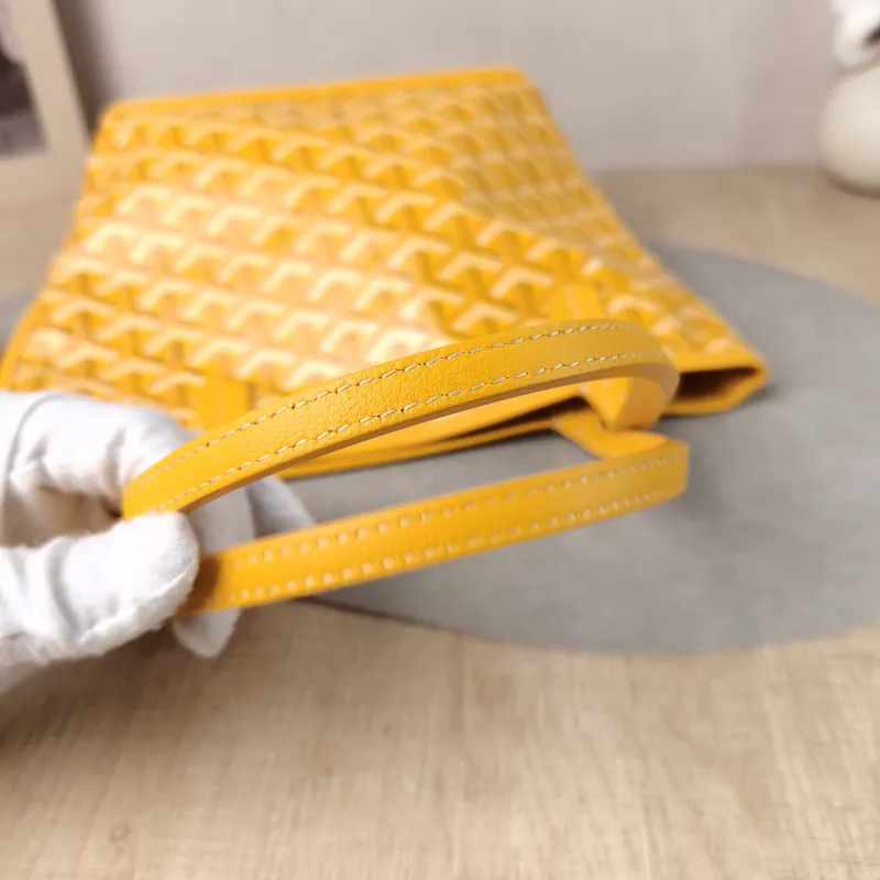 GOYARD Top Handle Bag ANJOU Shopping Tote Yellow PVC Mini 19.5 × 9 × 19.5 cm — detail view 2 of 13
