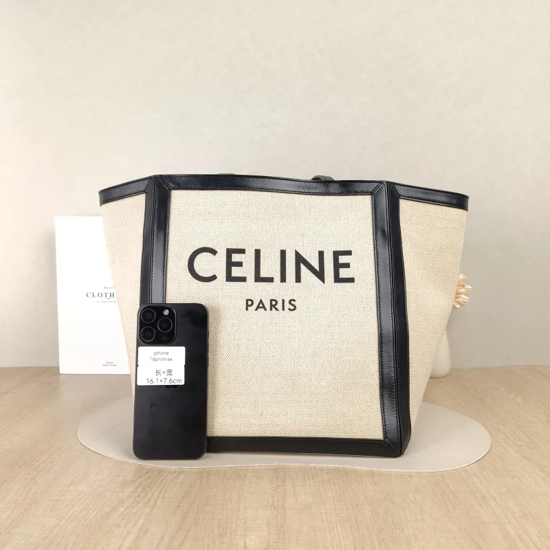 CELINE Top Handle Bagcabas logo tote Colorblock Black Canvas One Size31 × 25 × 30.5 cm — cover view 2 of 5