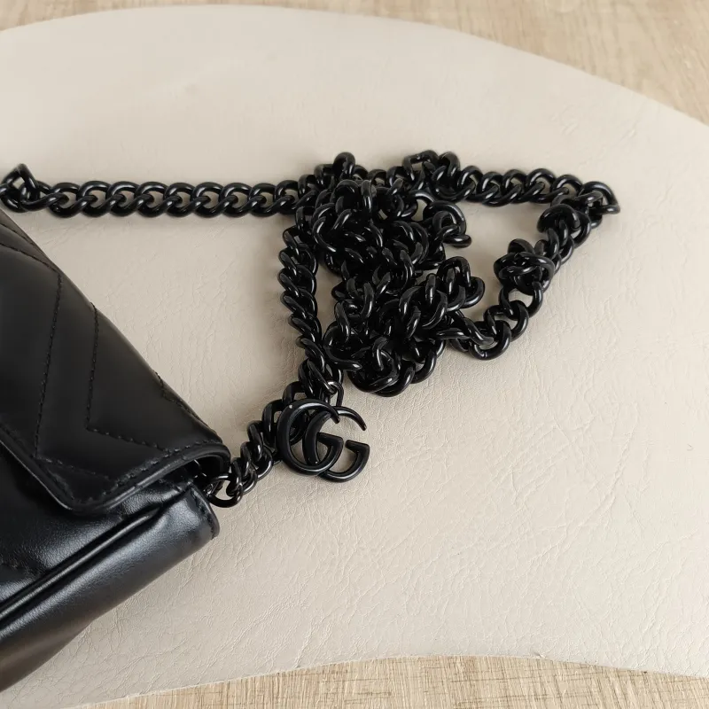 GUCCI Shoulder Bag GG Marmont Mini Marmont Mini g Black Calfskin Mini 16.5 × 4.5 × 9.5 cm — detail view 5 of 10