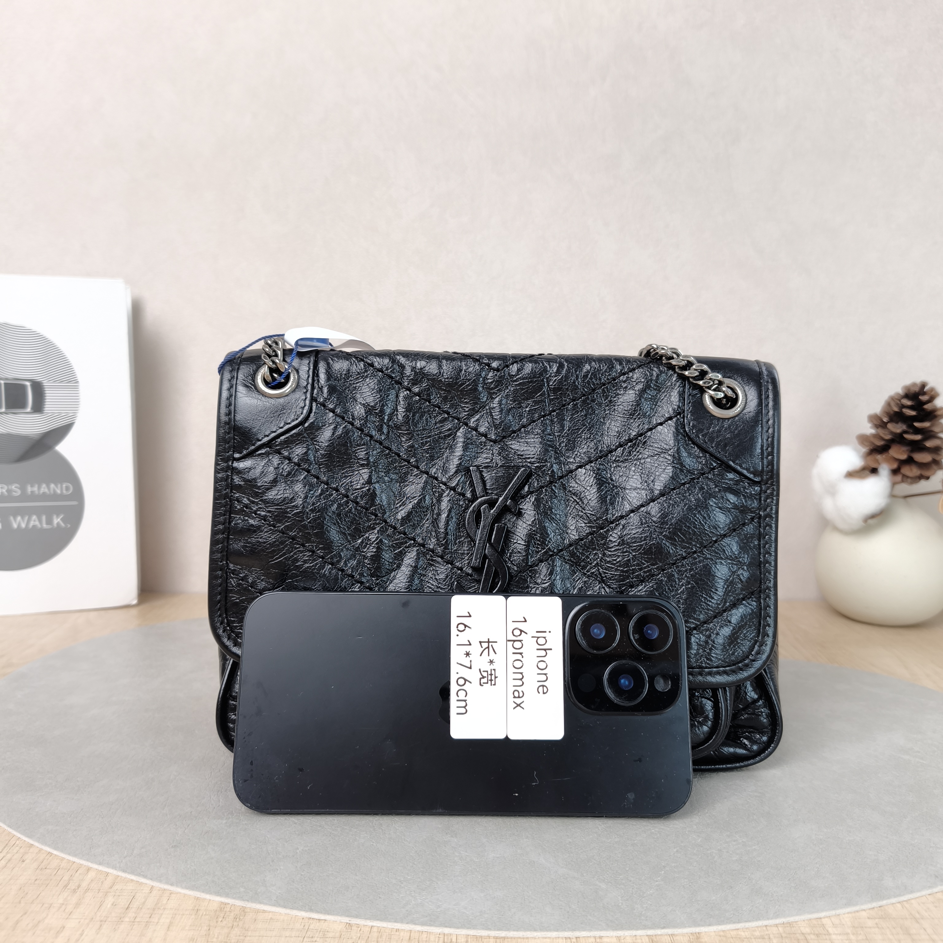 SAINT LAURENT Crossbody Bag Niki D Waxed Leather Calfskin Small21 × 7.5 × 16 cm — cover view 2 of 6