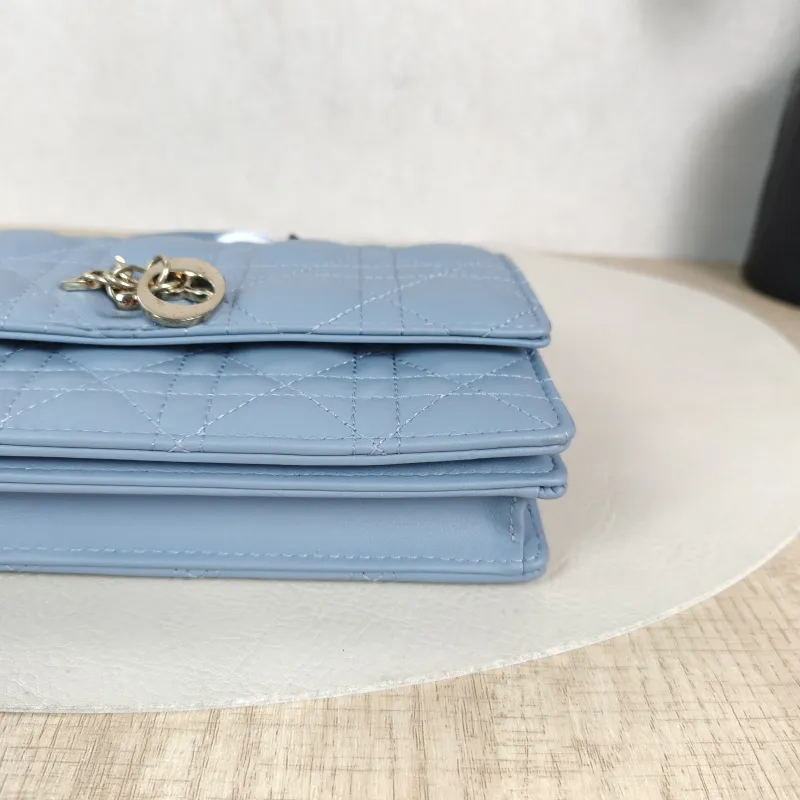 DIOR Shoulder Bag My Chain Bag Blue Lambskin 21 × 4 × 11.5 cm — detail view 12 of 12