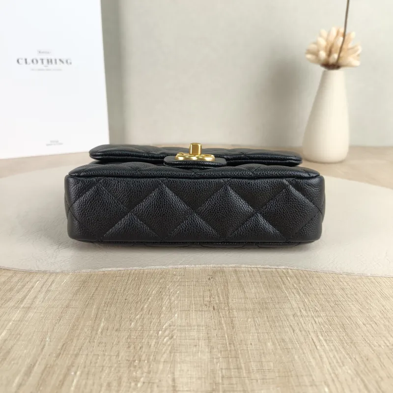 Chanel Crossbody Bag 23p Black Grained Calfskin 18 × 5 × 12 cm — cover view 3 of 5