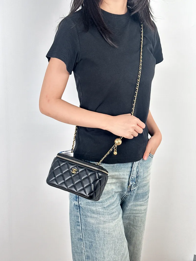 Chanel Crossbody Bag Edition Black Lambskin One Size17 × 8 × 9.5 cm — on-model view 2 of 3