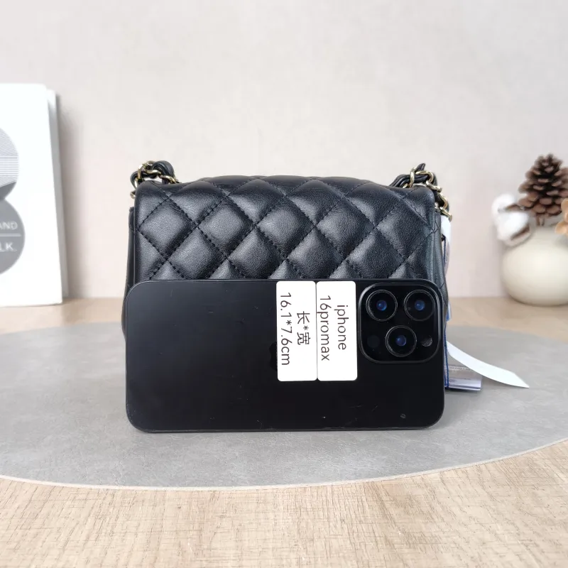 Chanel Crossbody Bag Classic Flap Mini CF Mini Black SL ambskinmini17 × 8 × 13.5 cm — cover view 3 of 5