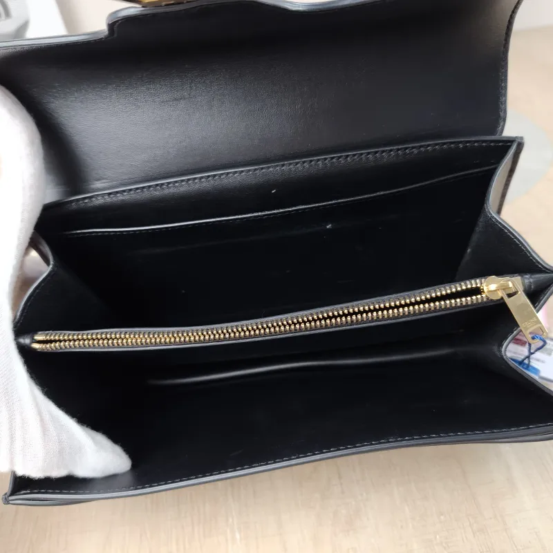 CELINE Shoulder Bag 16 Chain Bag Black Calfskin One Size 23 × 6.5 × 16 cm — detail view 4 of 13