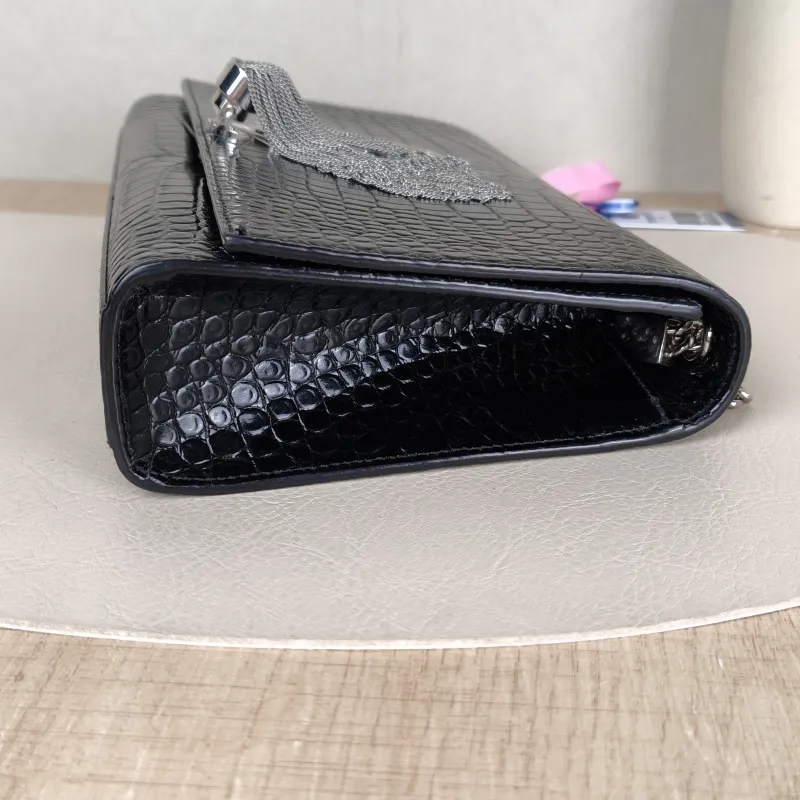 SAINT LAURENT Crossbody Bag KATE Edition Black Calfskin Medium 24 × 5.5 × 14.5 cm — detail view 3 of 10