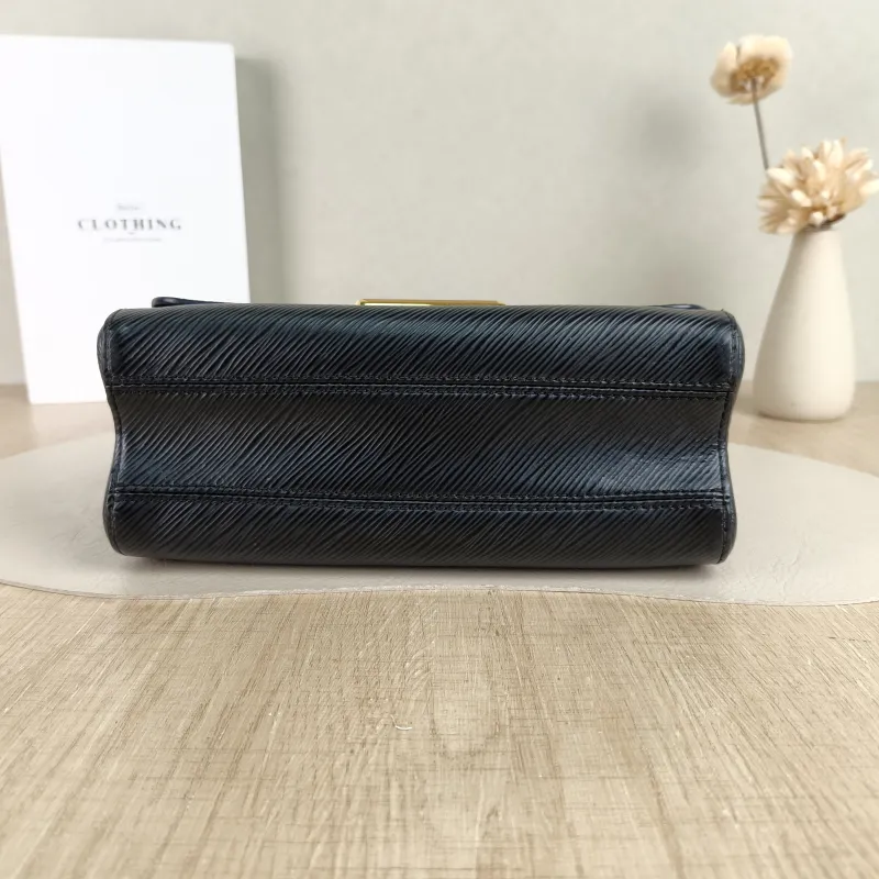 Louis Vuitton Crossbody Bag Twist Black Epi Embossed Calfskin Medium 23 × 9.5 × 17 cm — cover view 4 of 5