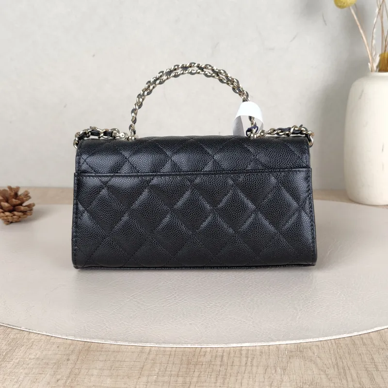 Chanel Crossbody Bag kelly Black Grained Calfskin One Size18 × 4.5 × 10 cm — cover view 4 of 6