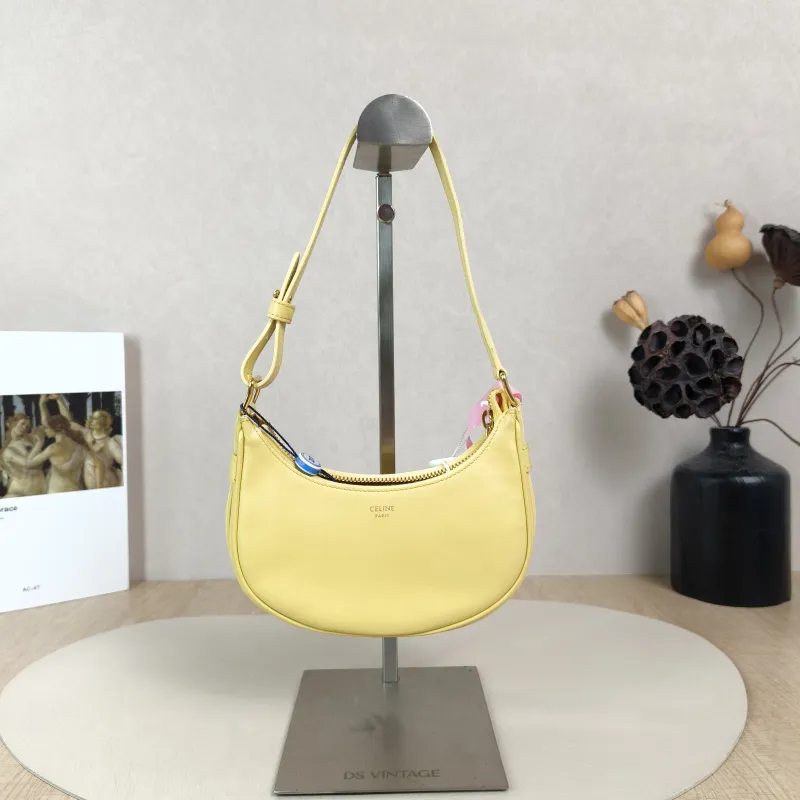 CELINE Shoulder Bag AVA Yellow Calfskinmini16 × 4 × 8.5 cm