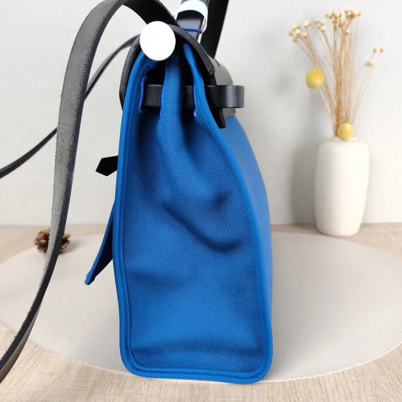 Hermès Crossbody Bag Herbag 31 Blue Black Canvas Medium 30.5 × 11 × 25.5 cm C — detail view 8 of 16