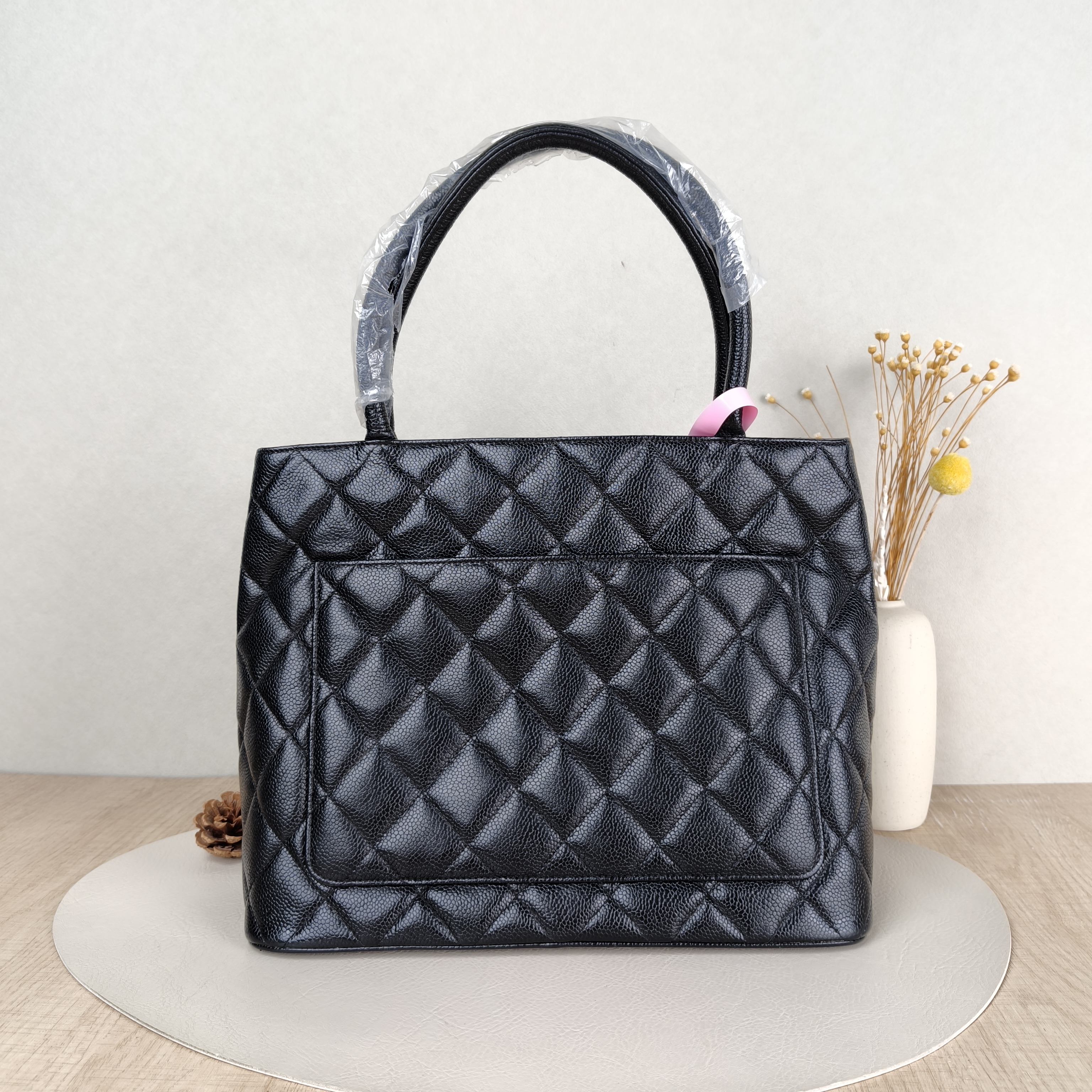 Chanel Top Handle Bag Medallion Black Grained Calfskin Large30 × 15 × 24 cm Conditioned — cover view 5 of 5