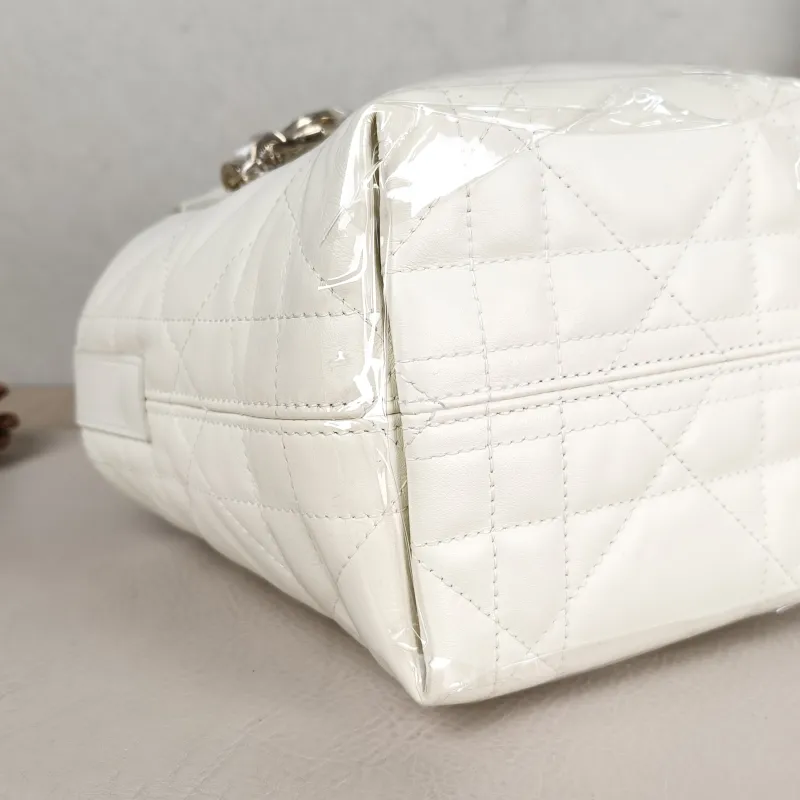 DIOR Top Handle Bag TOUJOURS Edition White Gold Calfskin Mini 13 × 12 × 15 cm — detail view 9 of 10