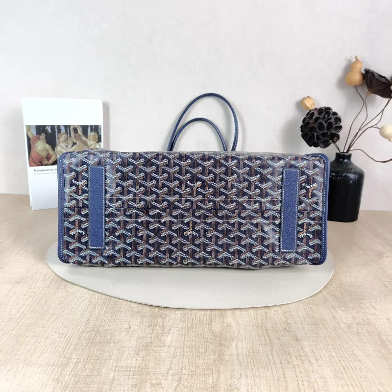GOYARD Top Handle Bag hardy y tote Blue PVC Small 40 × 17 × 31 cm — cover view 3 of 4