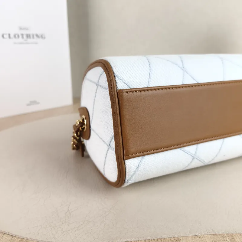 Chanel Crossbody Bag Collection Bowling Bag Blue Brown One Size 18.5 × 11 × 11.5 cm — detail view 6 of 11