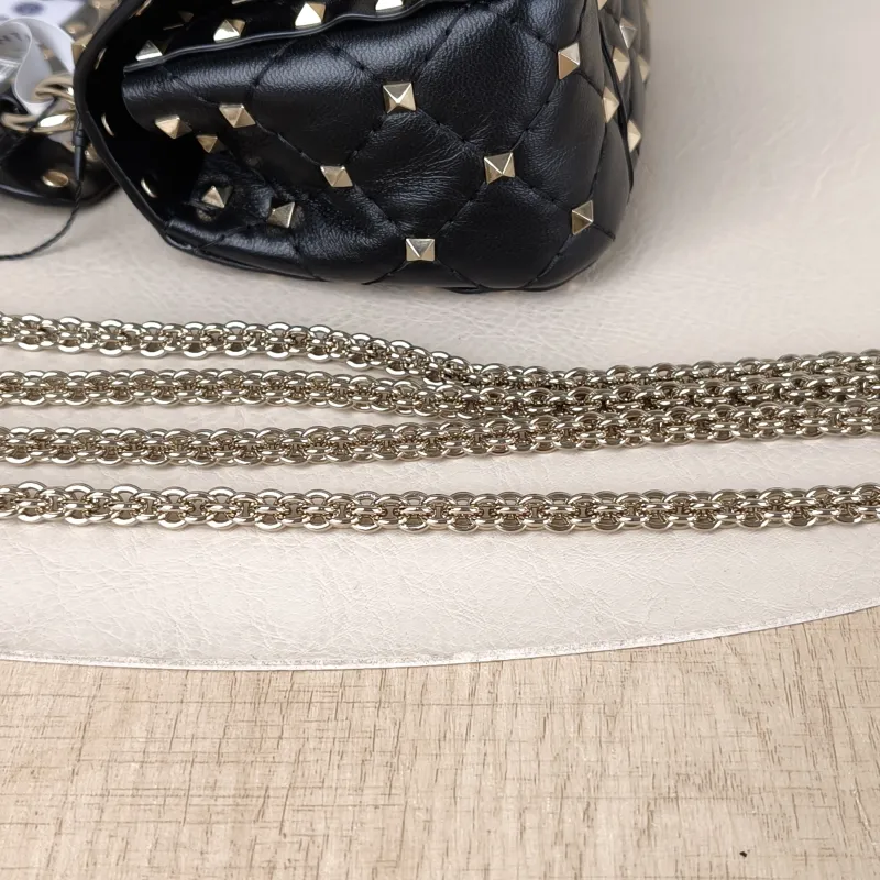 Valentino Shoulder Bag Rockstud Spike Shoulder Bag Black Lambskinmini14 × 6 × 10 cm — detail view 10 of 15