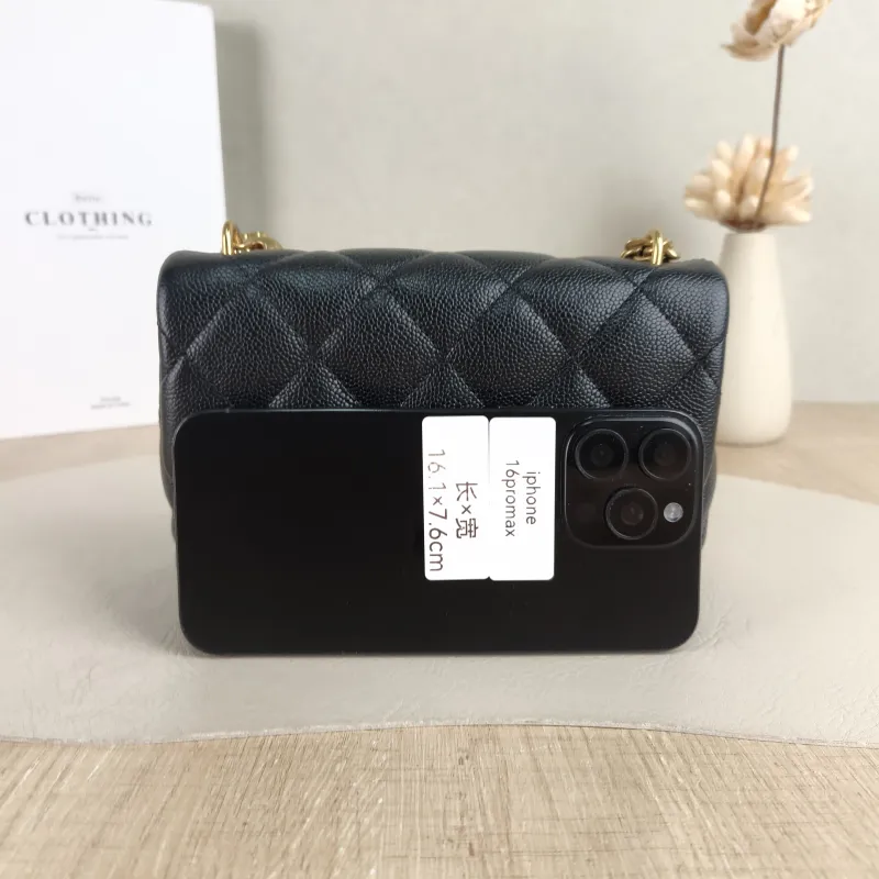 Chanel Crossbody Bag 23p Black Grained Calfskin 18 × 5 × 12 cm — cover view 2 of 5