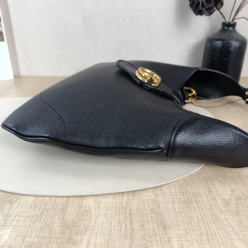 GUCCI Shoulder Bag Aphrodite Hobo Black Calfskin Medium 39 × 2 × 38 cm — detail view 8 of 12