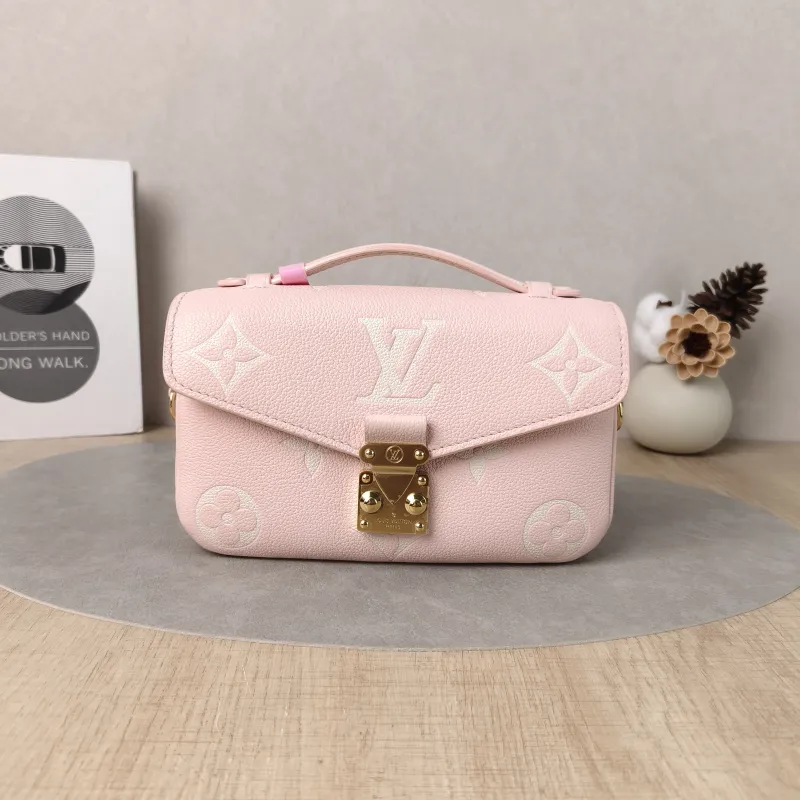 Louis Vuitton Crossbody Bag Pochette Métis East West Monogram Empreinte Embossed Calfskin Small 21.5 × 6 × 13.5 cm