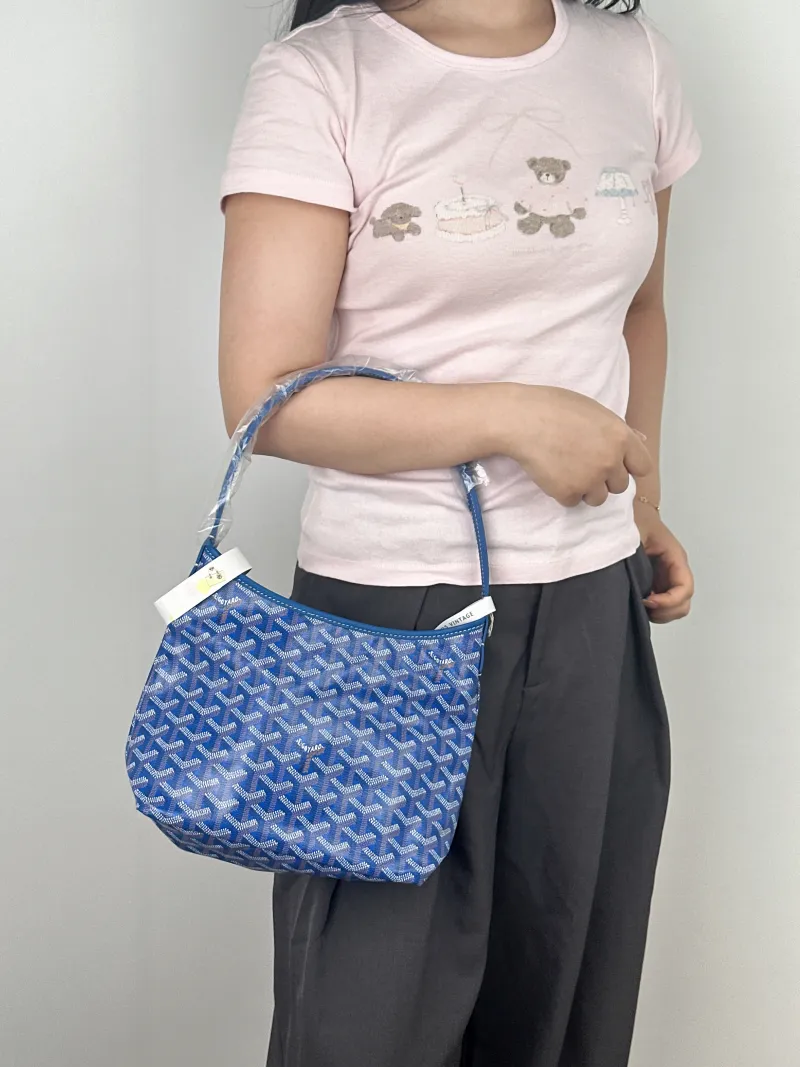 GOYARD Shoulder Bag Boheme Hobo​Blue PV Cmini29 × 11 × 18.5 cm — on-model view 1 of 2