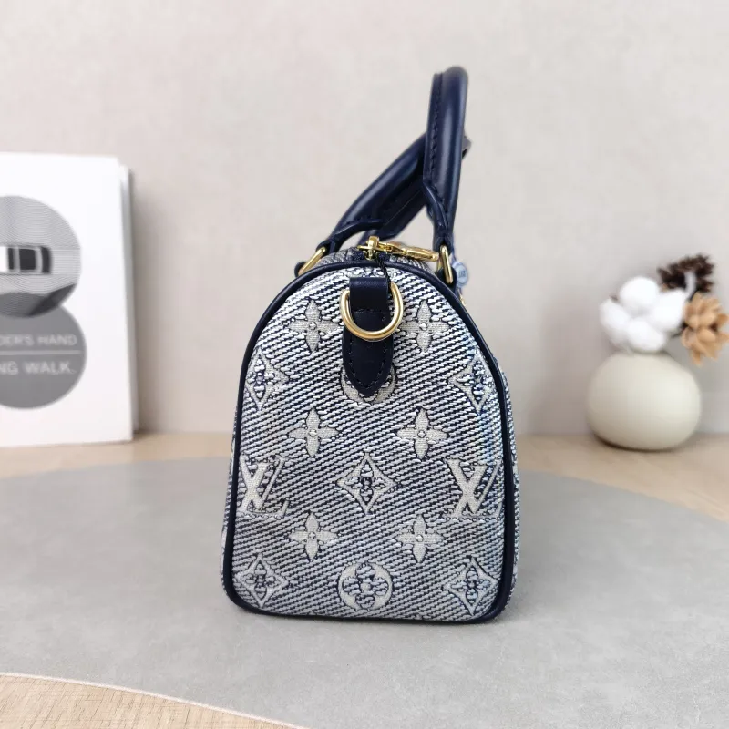 Louis Vuitton Crossbody Bag Speedy20 Blue Canvas One Size 20.5 × 12 × 13.5 cm — detail view 7 of 10