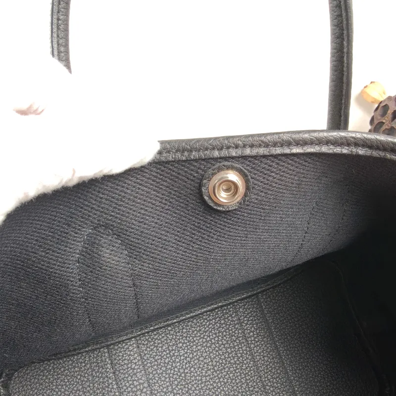 Hermès Top Handle Bag Garden Party 30 30 Beige · Black Canvas · Negonda Calfskin Medium 30 × 13 × 21 cm B — detail view 2 of 10