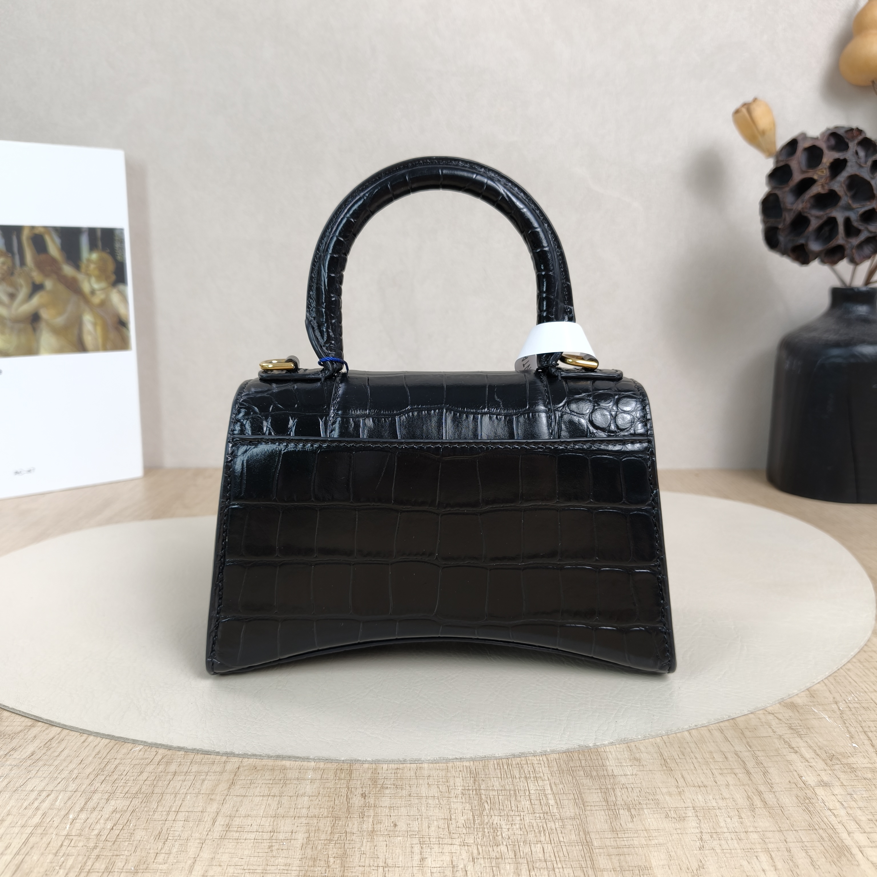 BALENCIAGA Crossbody Bag Hourglass Hourglass Bag Black CC alfskin 19 × 8 × 13 cm — cover view 5 of 5
