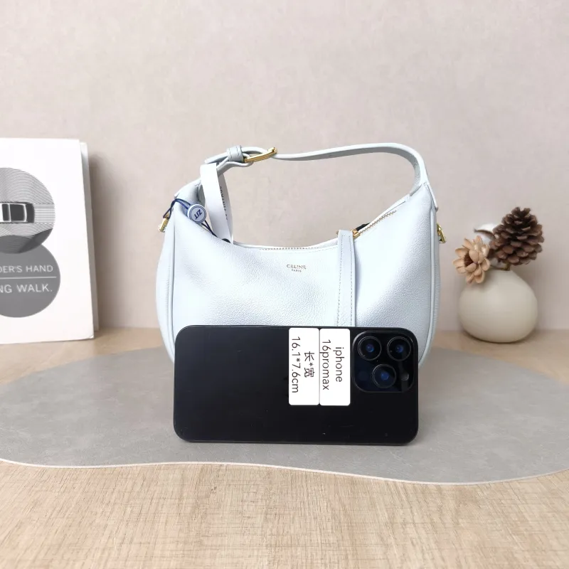 CELINE Crossbody Bag TEEN LULU hobo Blue Calfskin Small 21 × 5 × 24 cm — cover view 4 of 5