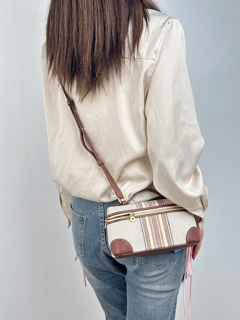 Loro Piana Crossbody Bag Extra Pocket L19 Colorblock Canvas One Size 19 × 7 × 11.5 cm — on-model view 1 of 2
