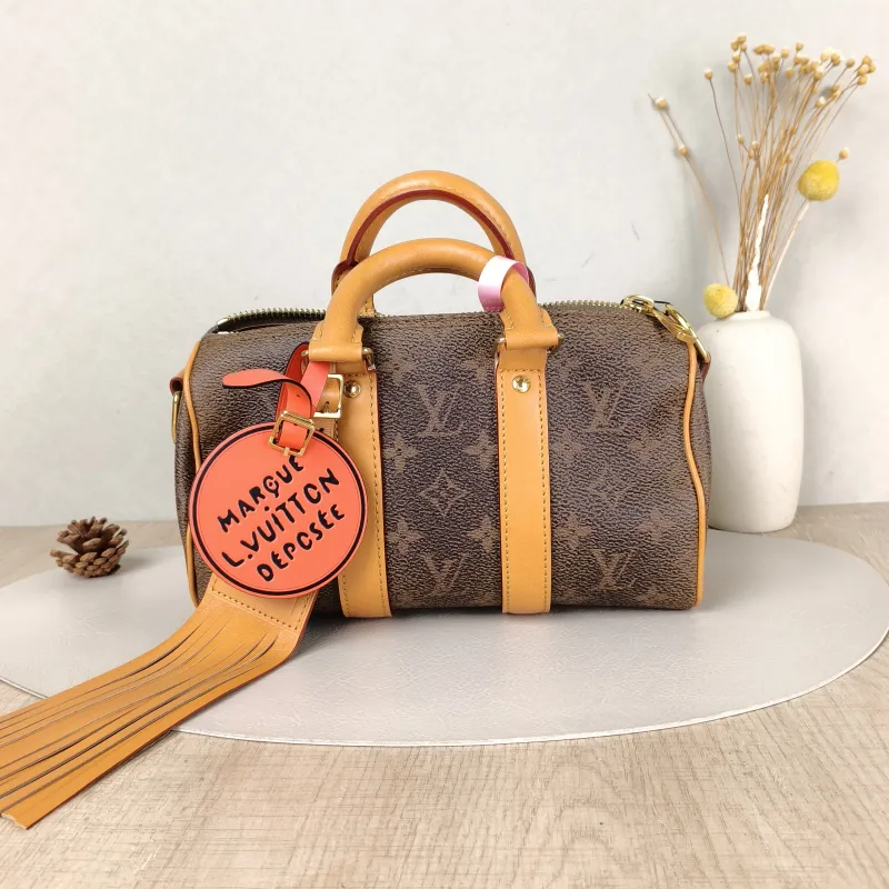 Louis Vuitton Crossbody Bag Keepall 25 Edition Brown PVC Medium25 × 11 × 15 cm