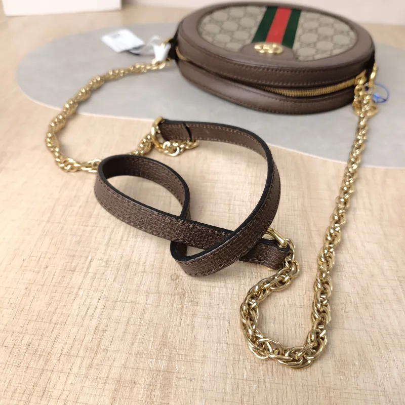 GUCCI Crossbody Bag Ophidia GG Round Bag Monogram PV Cmini18 × 4.5 × 18 cm — detail view 3 of 9