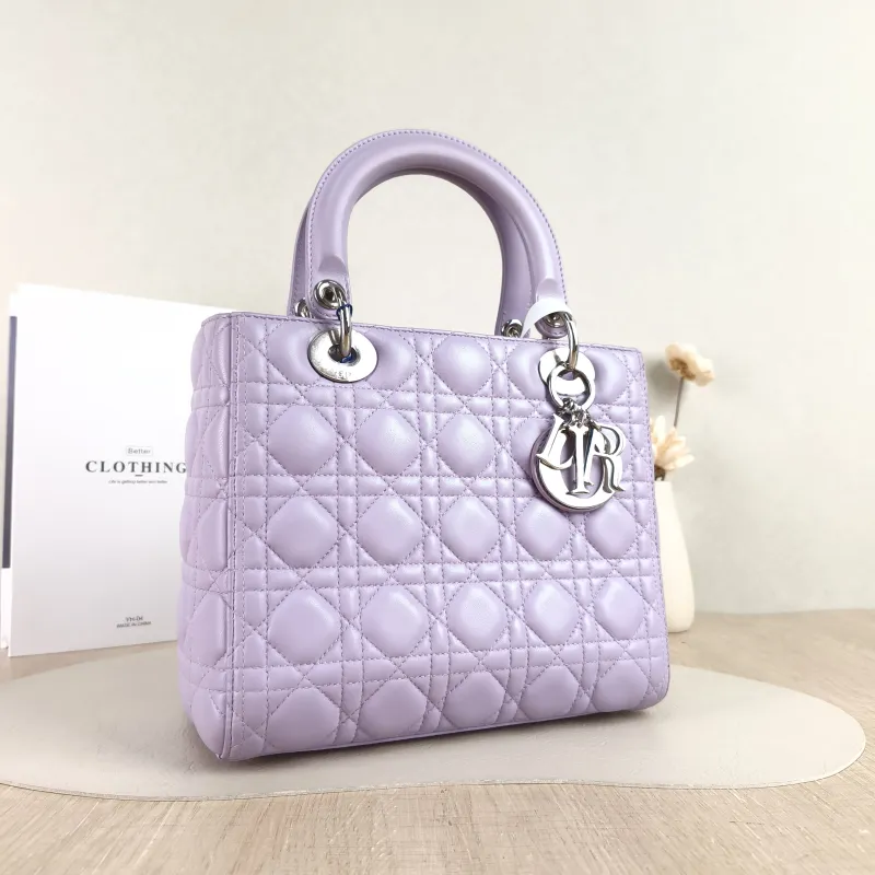 DIOR Top Handle Bag Lady Lady Dior Bag Calfskin Medium 24 × 12 × 21 cm — cover view 5 of 5