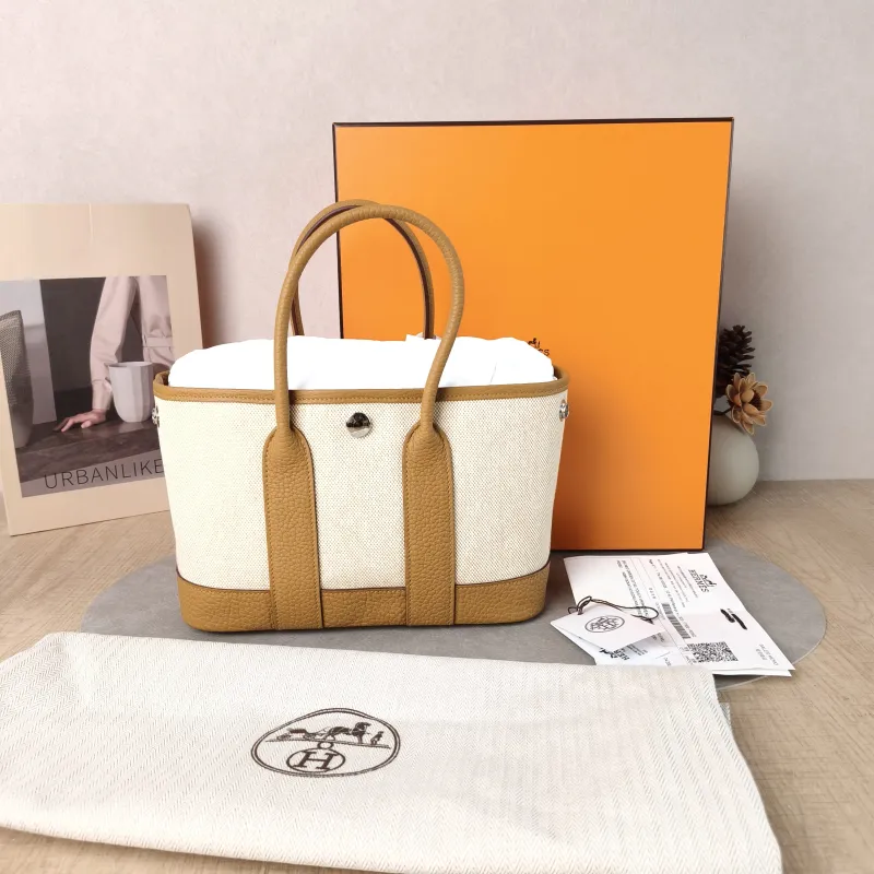 Hermès Top Handle Bag Neo Garden 23 Mini Canvas · Negonda Calfskin Mini 23 × 10 × 16 cm G — cover view 3 of 6