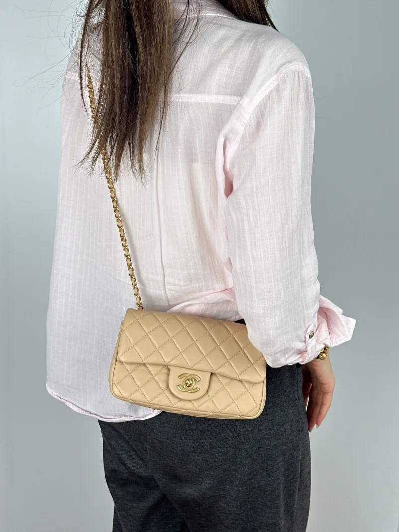 Chanel Crossbody Bag mini Lambskin mini20 × 6 × 12 cm — on-model view 1 of 2