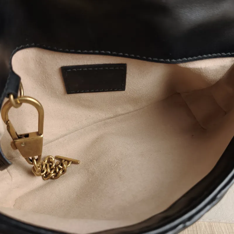 GUCCI Crossbody Bag GG Marmont Mini Marmont Mini Black Calfskin Mini 16.5 × 4.5 × 9.5 cm — detail view 9 of 12