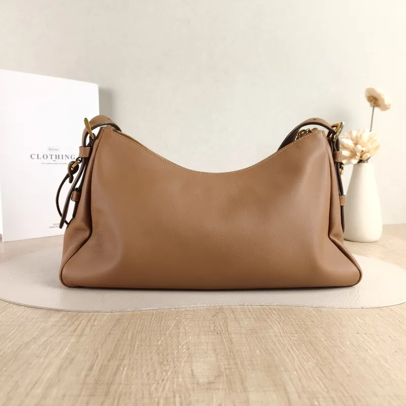 PRADA Shoulder Bag Aimée Brown Calfskin 31 × 9.5 × 18 cm — cover view 3 of 5