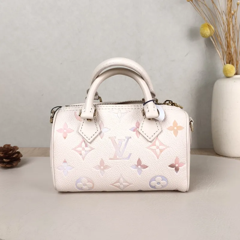 Louis Vuitton Crossbody Bag Speedy Nano Monogram Empreinte Embossed Calfskin nano 16 × 7.5 × 10 cm