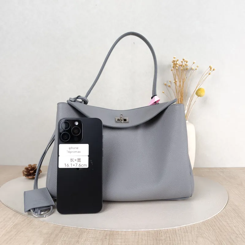 BALENCIAGA Crossbody Bag RODEO Grey Calfskin Small 27 × 10 × 20 cm — cover view 4 of 5